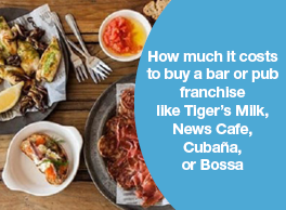 HOW MUCH IT COSTS TO BUY A BAR OR PUB FRANCHISE LIKE TIGER’S MILK, NEWS CAFE, CUBAÑA, OR BOSSA.