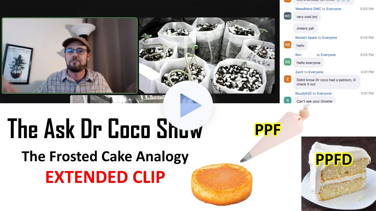 The Ask Dr Coco Show: PPF and PPFD, the Frosted Cake Analogy