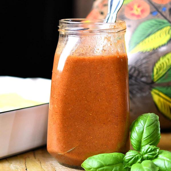 jar of homemade enchilada sauce