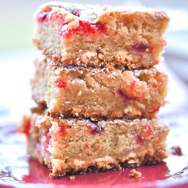 Raspberry White Chocolate Blondies