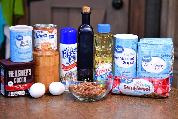 ingredients for dulce de leche brownies