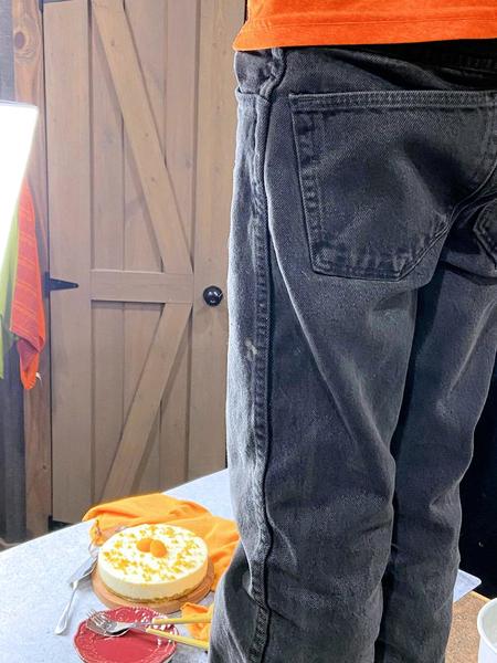 photo shoot of apricot cheesecake