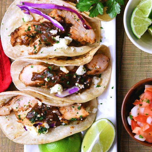 Chicken Mole Tacos with Dona Maria Sauce