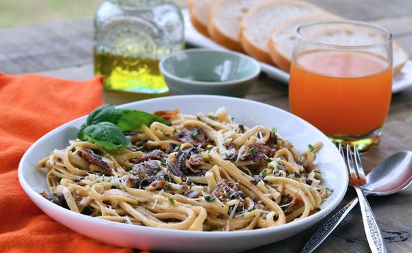 Fried Prosciutto and Mushrooms Dinner