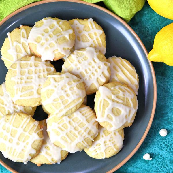 Lemon Sugar Cookies White Chocolate Drizzle