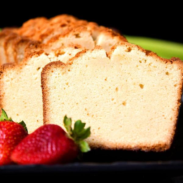 closeup of slices of traditional pound cake