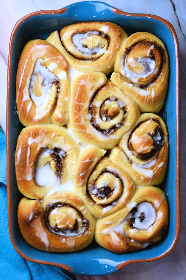 closeup of Hawaiian Bread Cinnamon Rolls