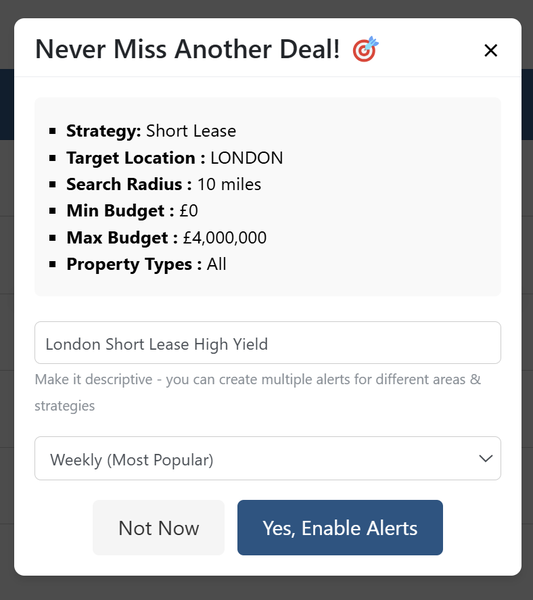 Set your Deal Alerts Now