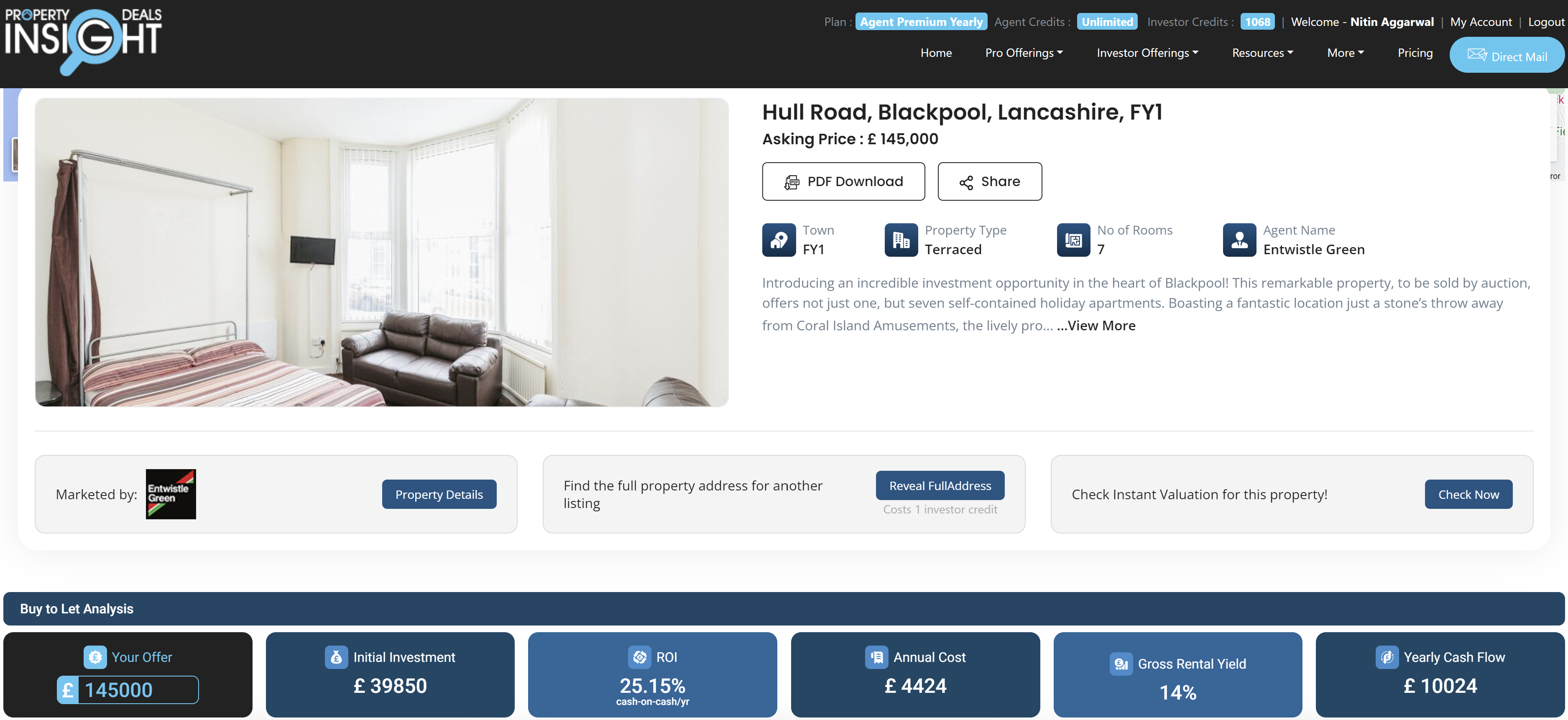 Deal Analysis - Powered by Property Deals Insight