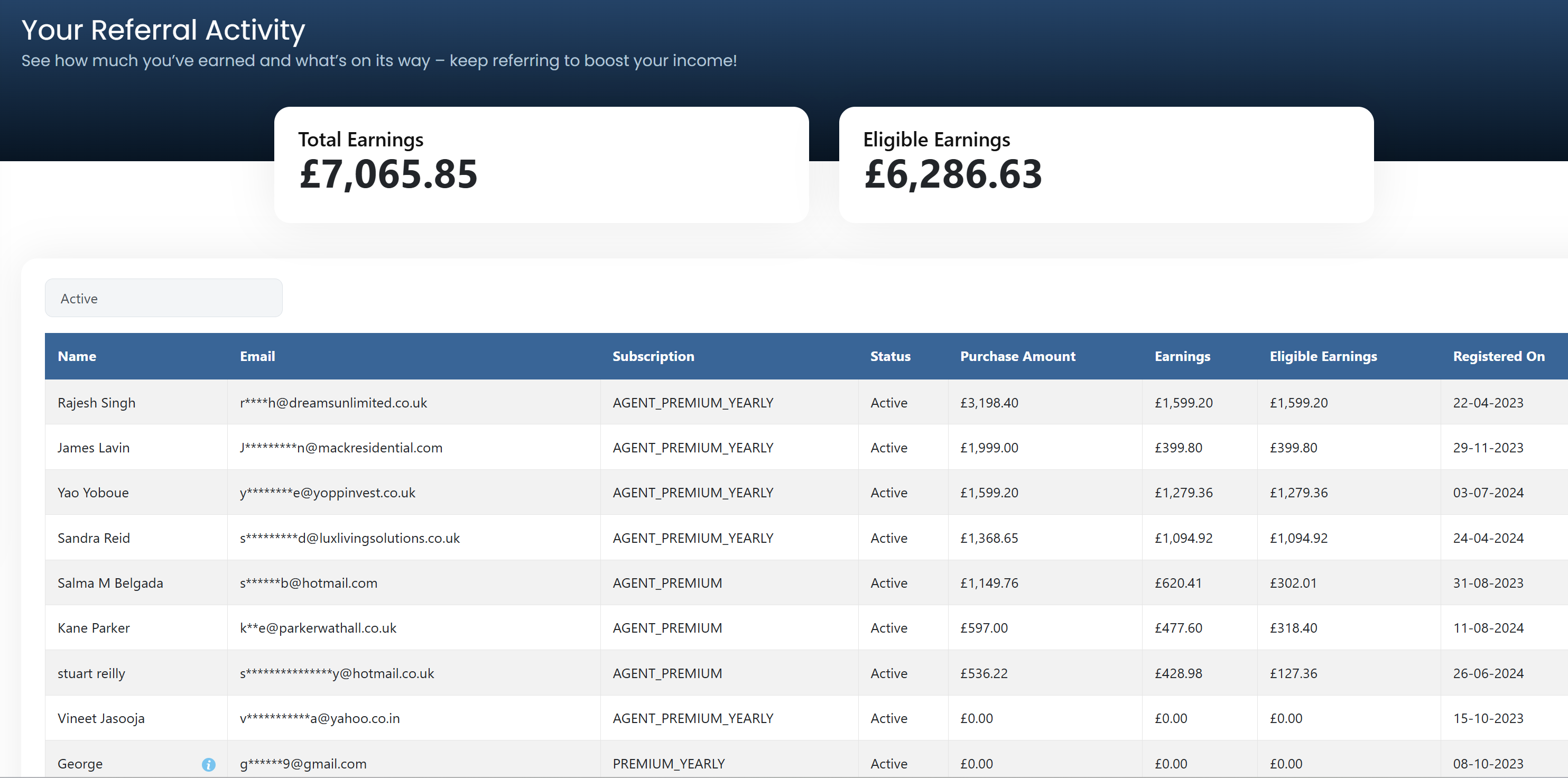 Track your earnings and referrals in real-time.