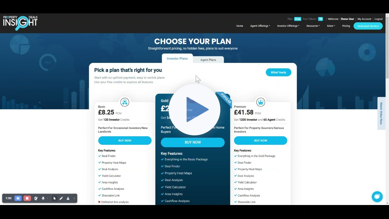 Explaining Property Deals and Pricing Plans