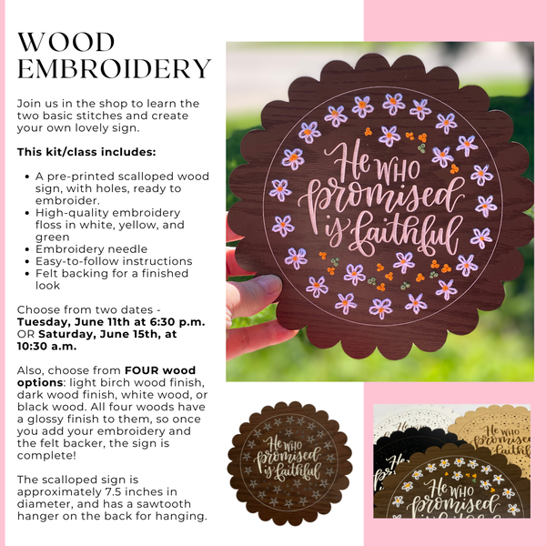 wood embroidery class