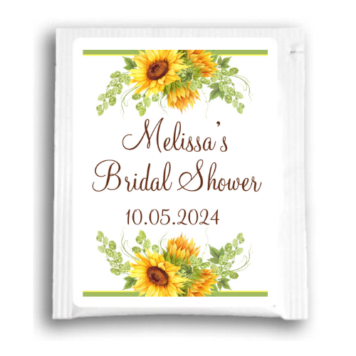 sunflower wedding tea bag favor