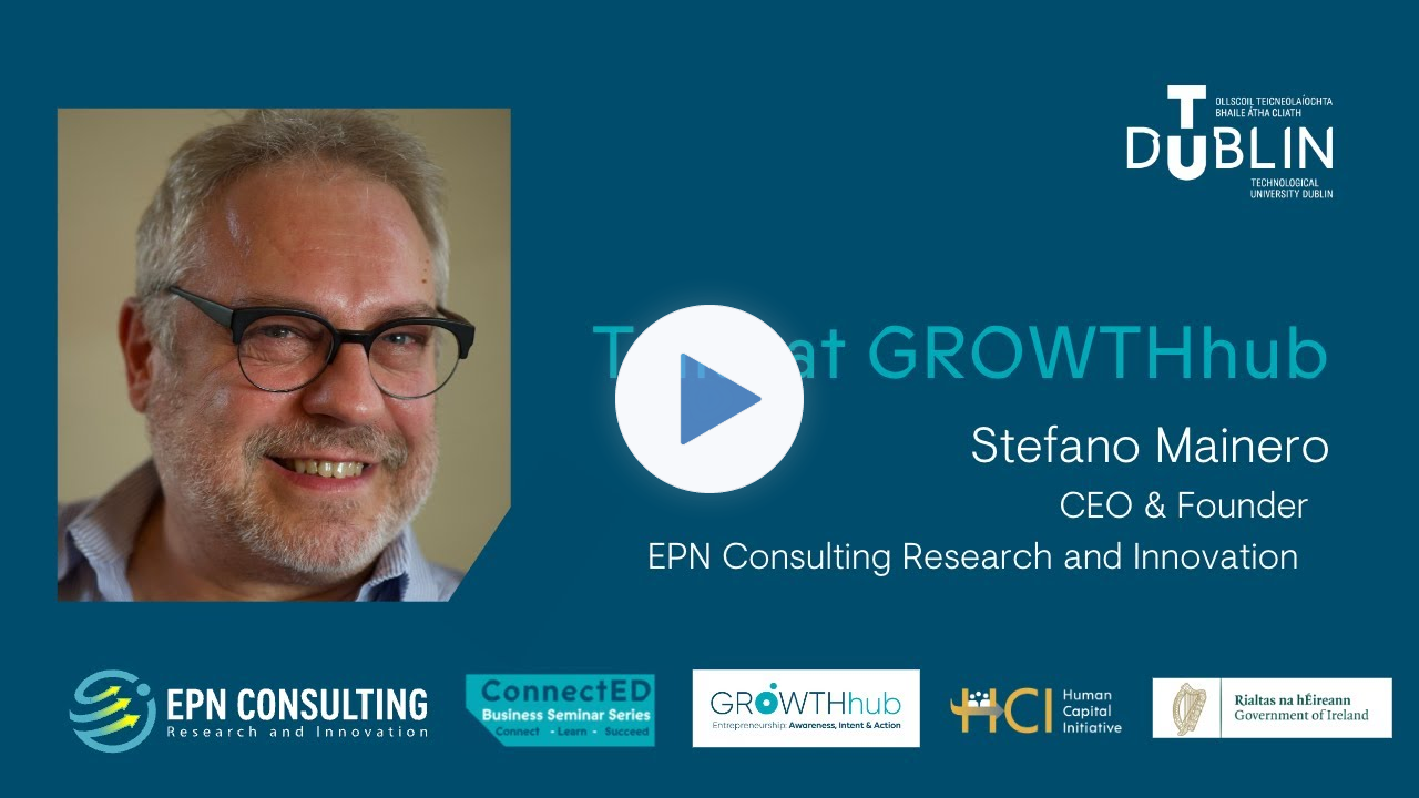 Talks at GROWTHhub with Stefano Mainero, EPN Consulting, Research & Innovation CEO and Founder