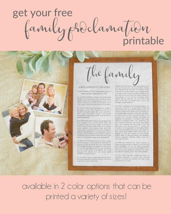 family proclamation free printable 