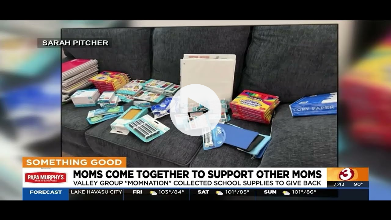 Good Morning Arizona Recognized MOMnation In Raising $3,400 in Supply Filled Backpacks to families!