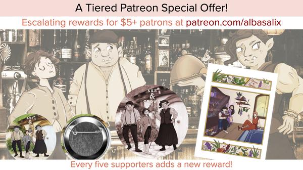 New special offer launched. Every five $5 and up patrons gives a new reward.