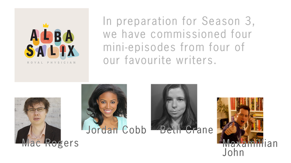 In preparation for Season 3, we have commissioned four mini-sodes from four of our favourite writers.