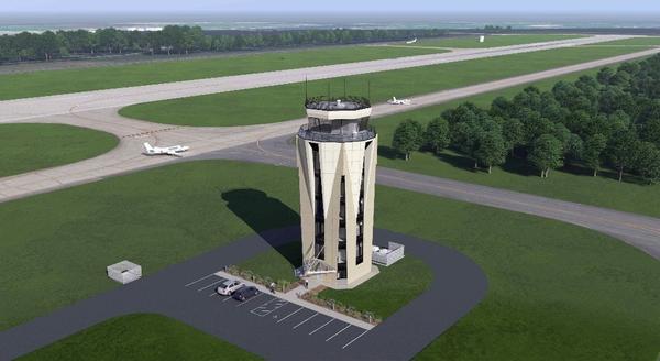 airport tower in field