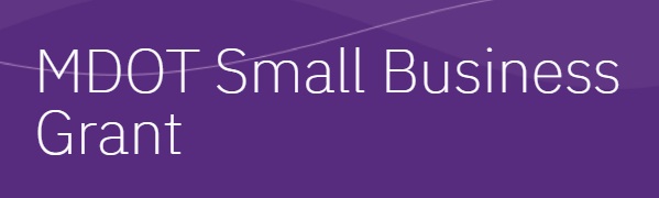 small business grant text over purple background