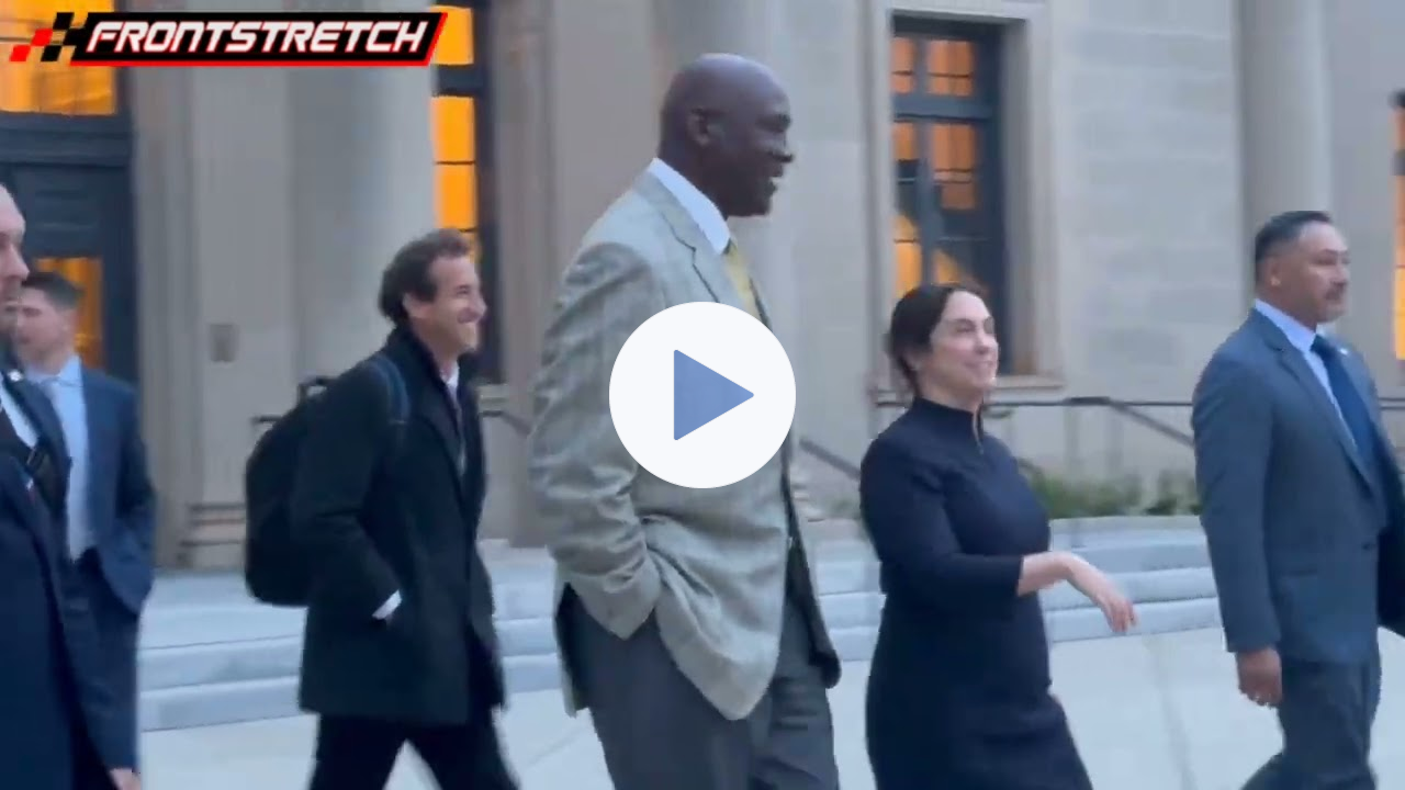 Denny Hamlin, Michael Jordan Leave Courtroom With Smiles After Day 4 of Trial w/ NASCAR