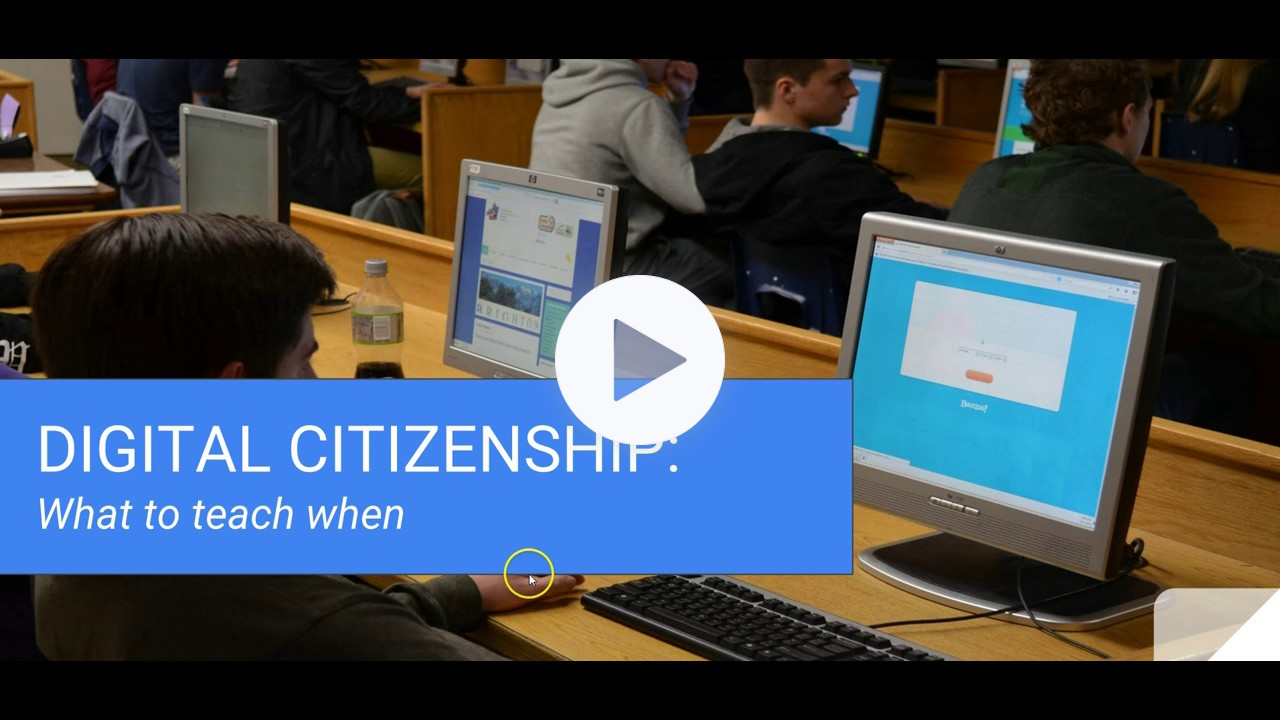 Digital Citizenship -- what to teach when