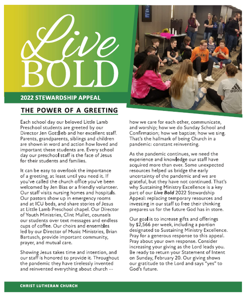 Live Bold 2022, Week 2