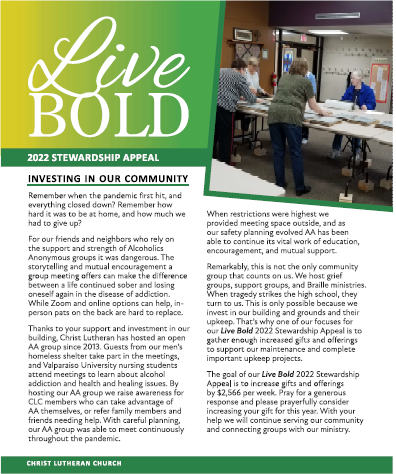 Live Bold 2022, Week 1