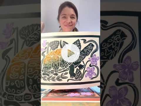 Eastern Box Turtle, Printmaking Process Video