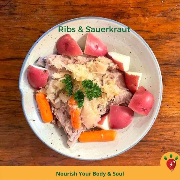 Slow Cooker Ribs & Sauerkraut