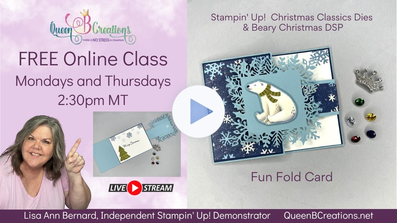 👑 Handmade Christmas Fun Fold Card made using Stampin' Up! Beary Christmas DSP
