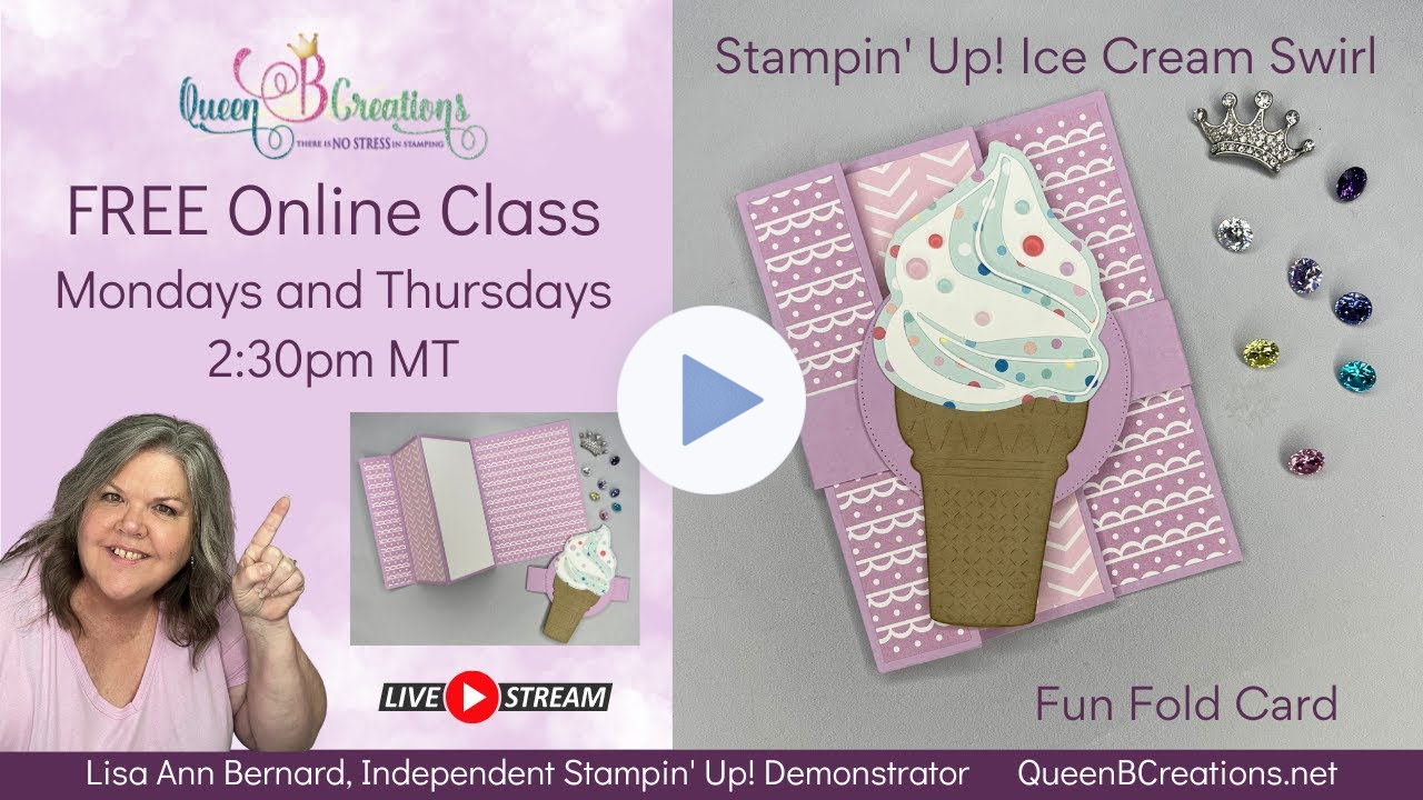 👑 Stampin' Up! Ice Cream Swirl - Craft Along of the Month Fun Fold Card