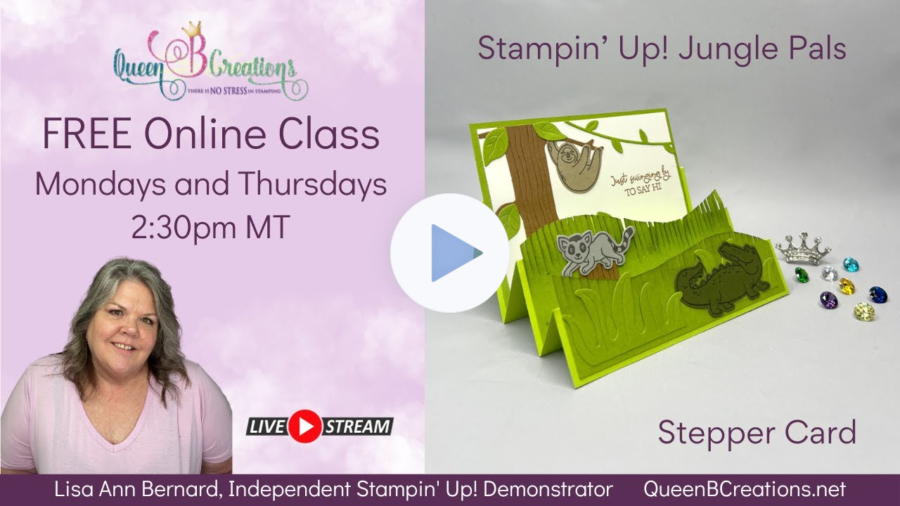 👑 How to create a fun Stepper Card using Stampin' Up! Jungle Pals