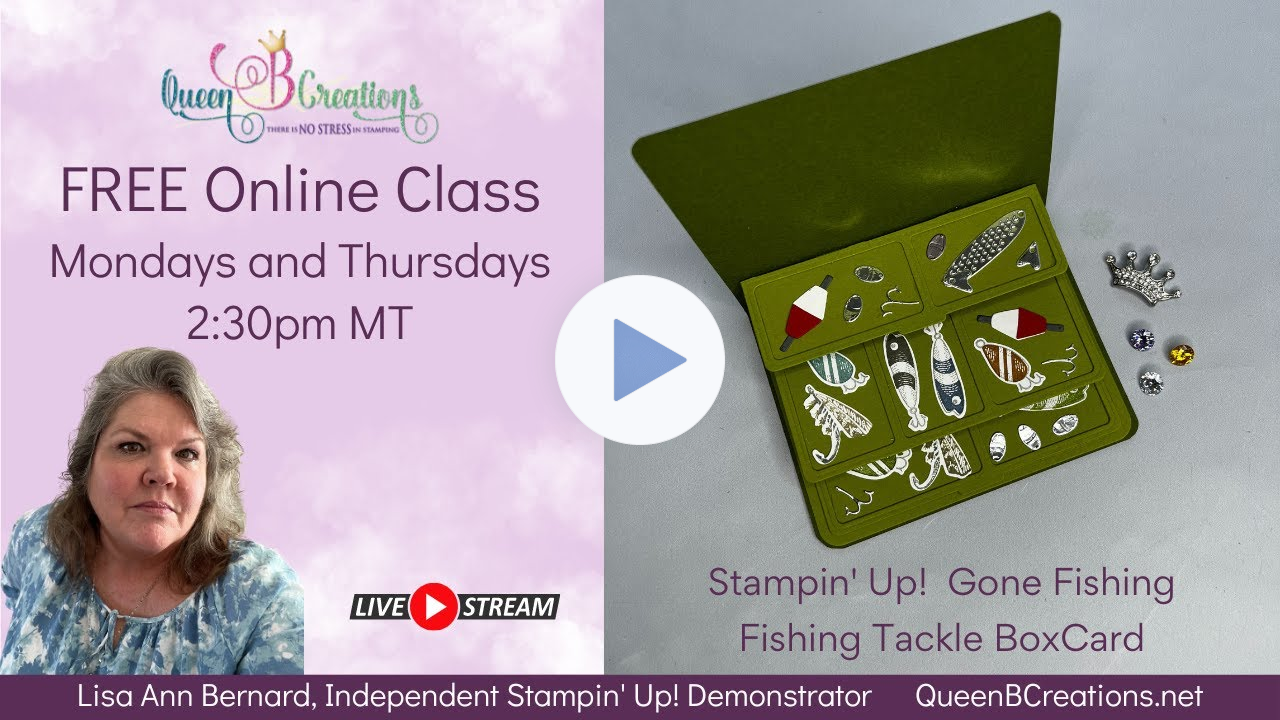 👑 Fishing Tackle Box Card made using Stampin' Up! Gone Fishing Bundle