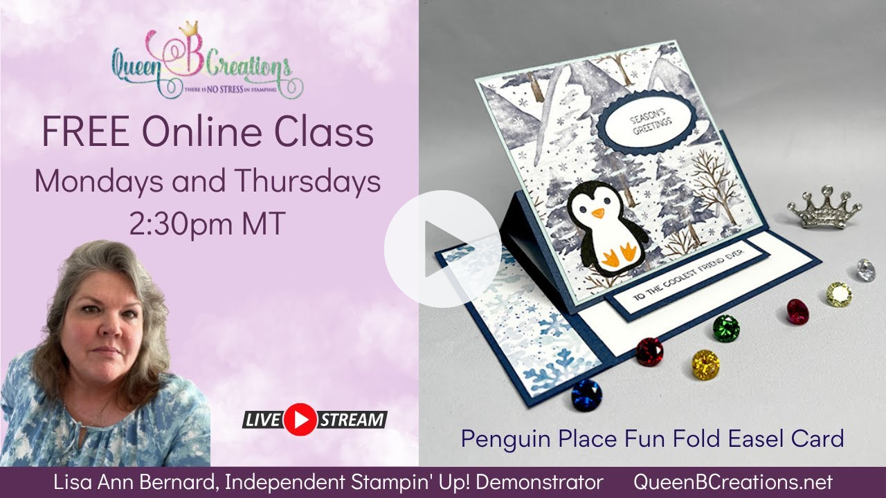 👑 Stampin' Up! Penguin Place Side Easel Card