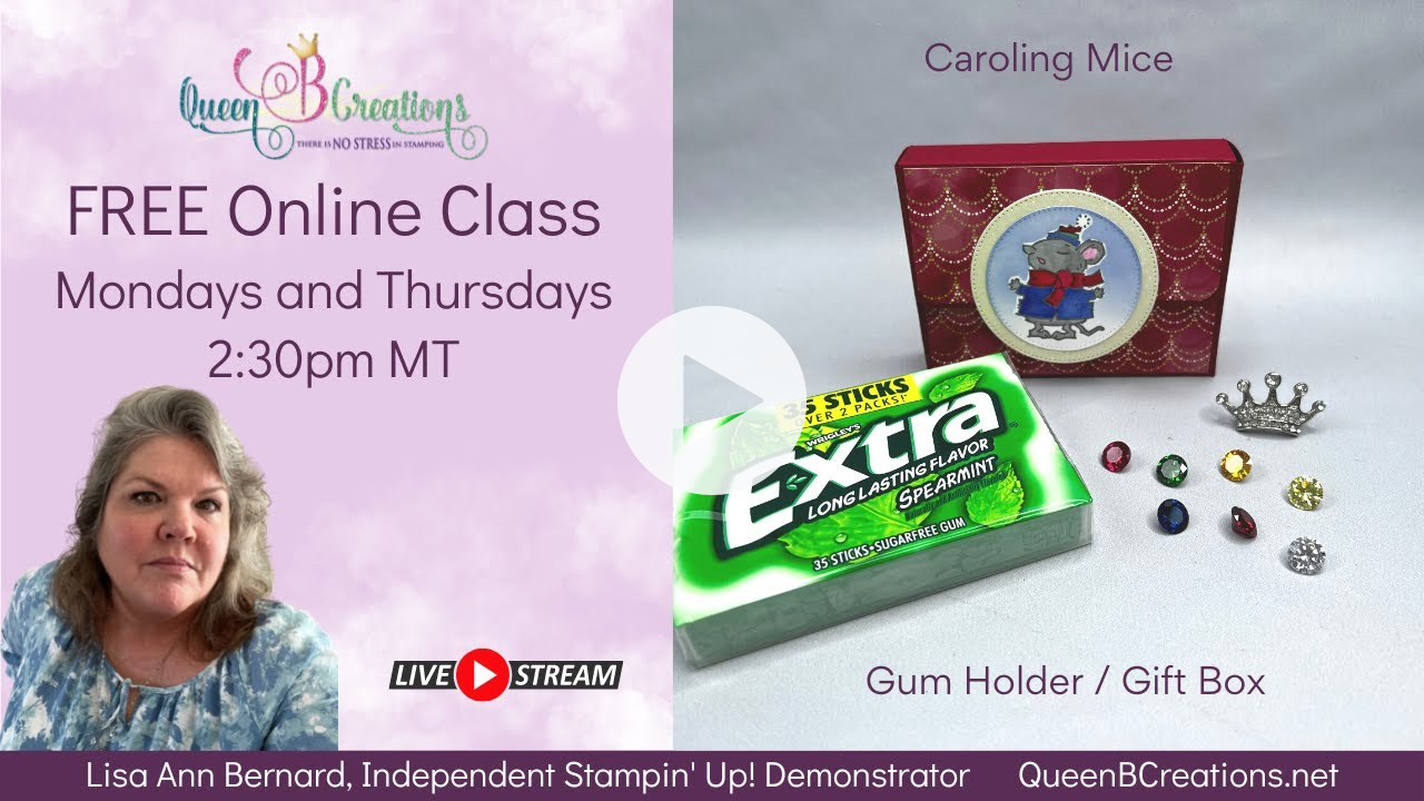 👑 Stampin' Up! Caroling Mice Gum Holder / Gift Box