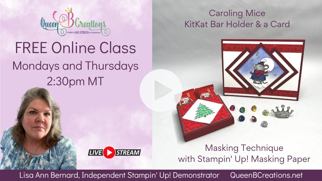 👑 Stampin' Up! Caroling Mice - KitKat Bar Holder & Christmas Card