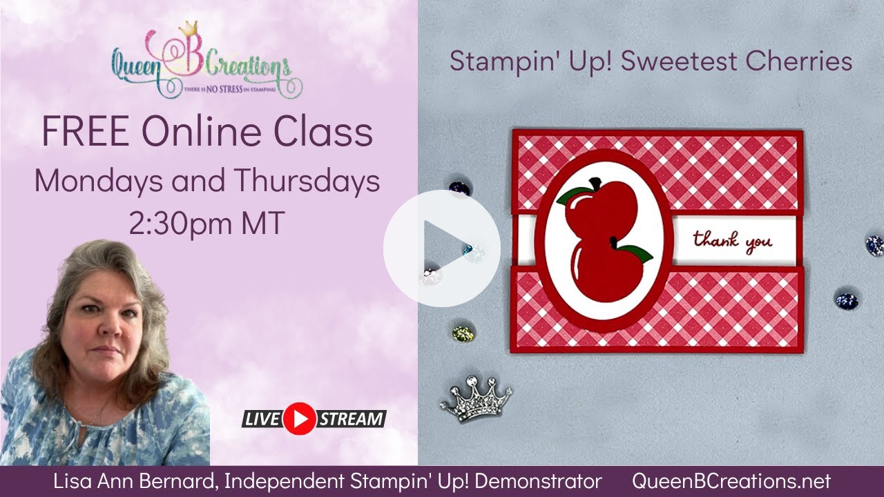 👑 Stampin' Up! Sweetest Cherries split front handmade card