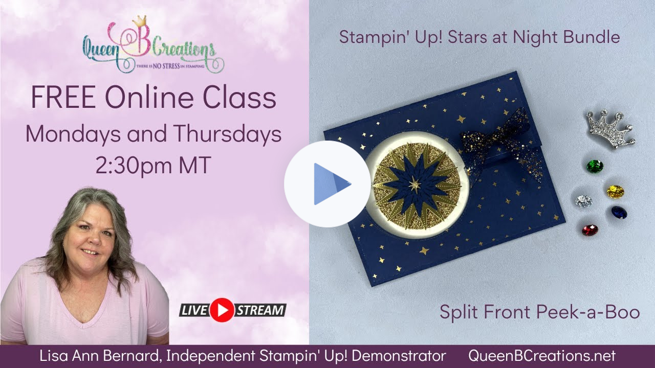 👑 Stampin' Up! Stars at Night Bundle - Split Front Peek-a-boo Handmade Card