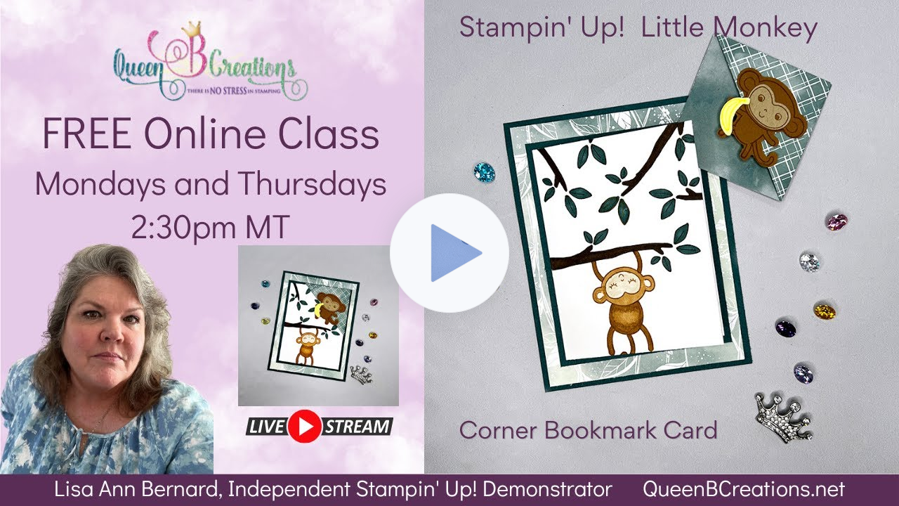 👑 Stampin' Up! Little Monkey Corner Bookmark Card