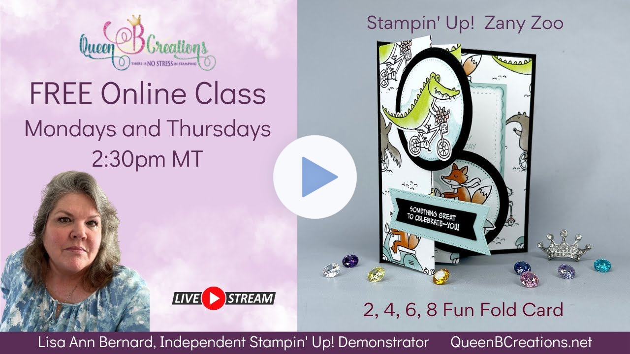 👑 How to make a 2, 4, 6, 8 Fun Fold Card using Stampin' Up! Zany Zoo bundle