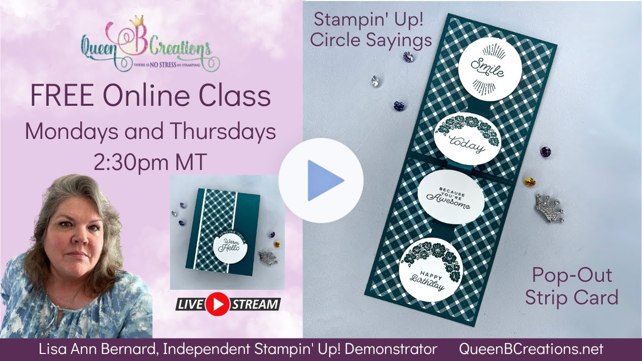 👑 How to make a Pop Up Strip Card using Stampin' Up! Circle Sayings | Pop Up Fun Fold Card