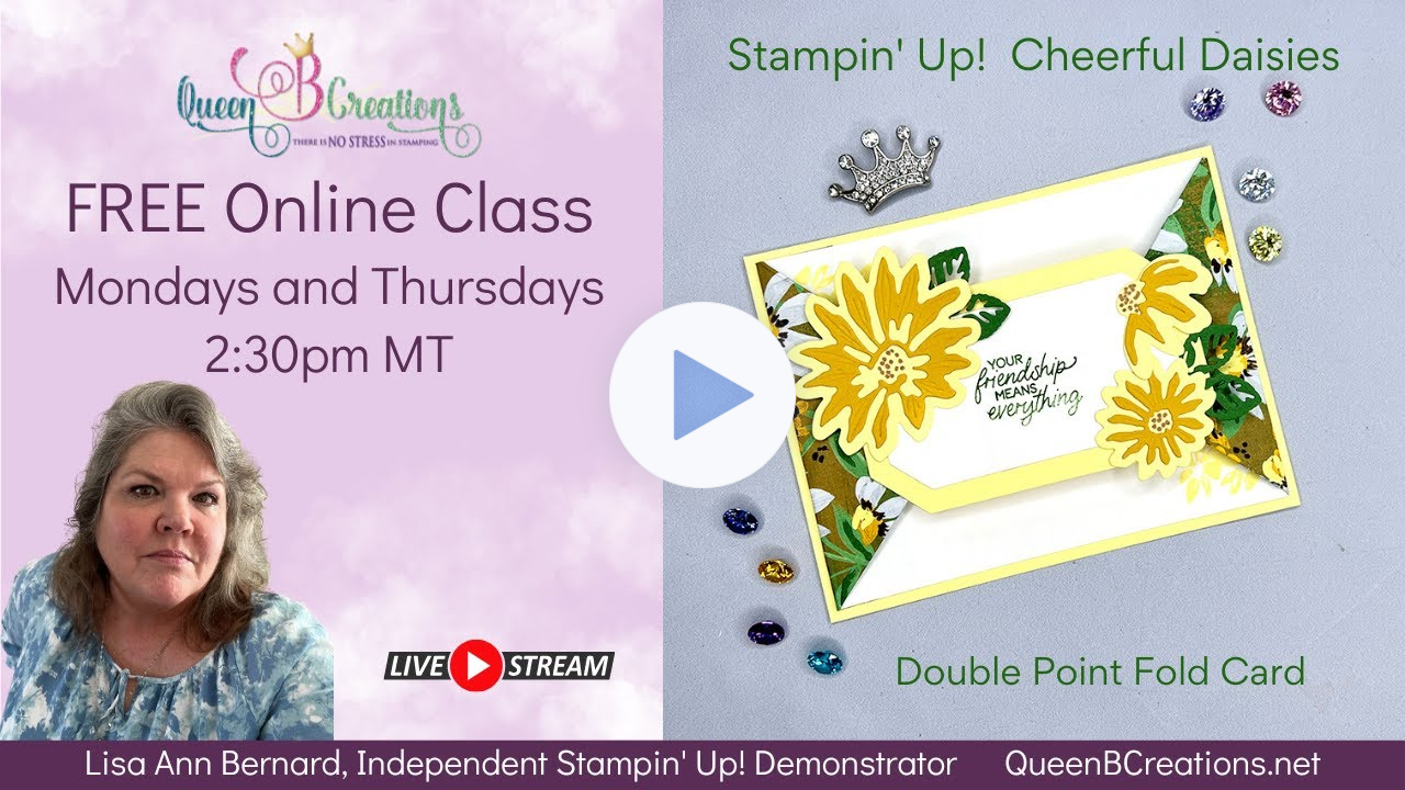 👑 Stampin' Up! Cheerful Daisies Double Point Fold Card