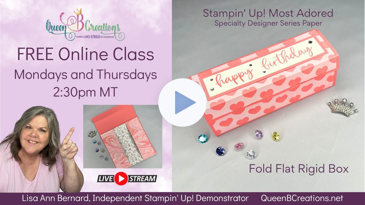 👑 Stampin' Up! Fold Flat Rigid Box using the Most Adored Specialty DSP