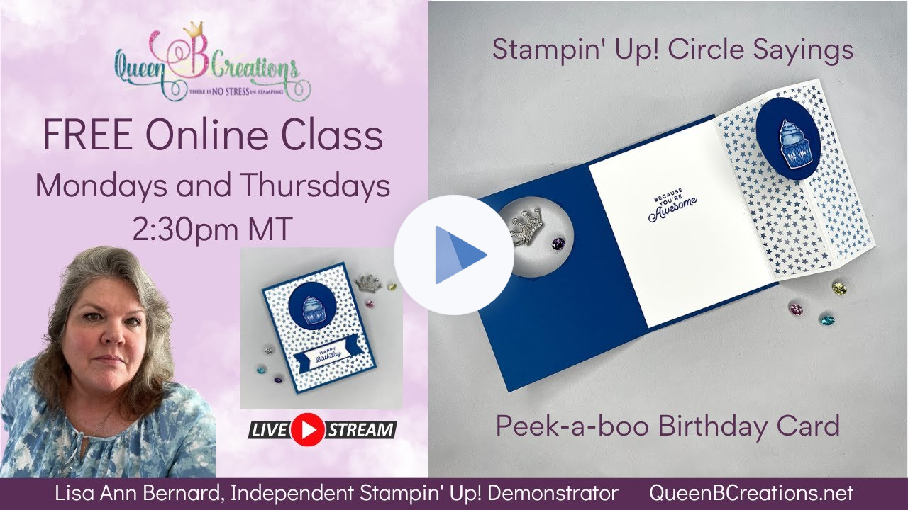 👑 Interlocking Circle Card | Stampin' Up! Circle Sayings Fun Fold Peek-A-Boo Birthday Card