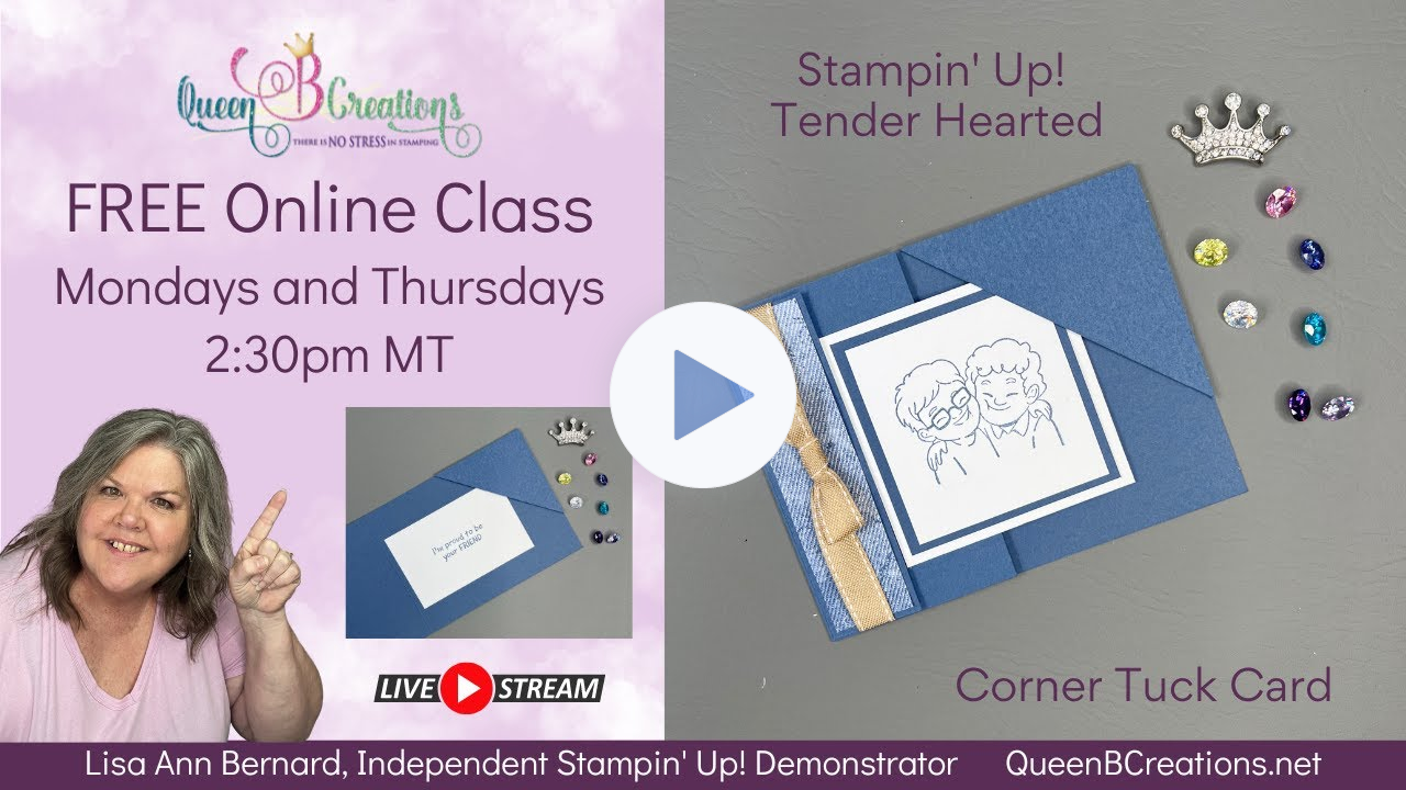 👑 Stampin' Up! Tender Hearted Corner Tuck Card