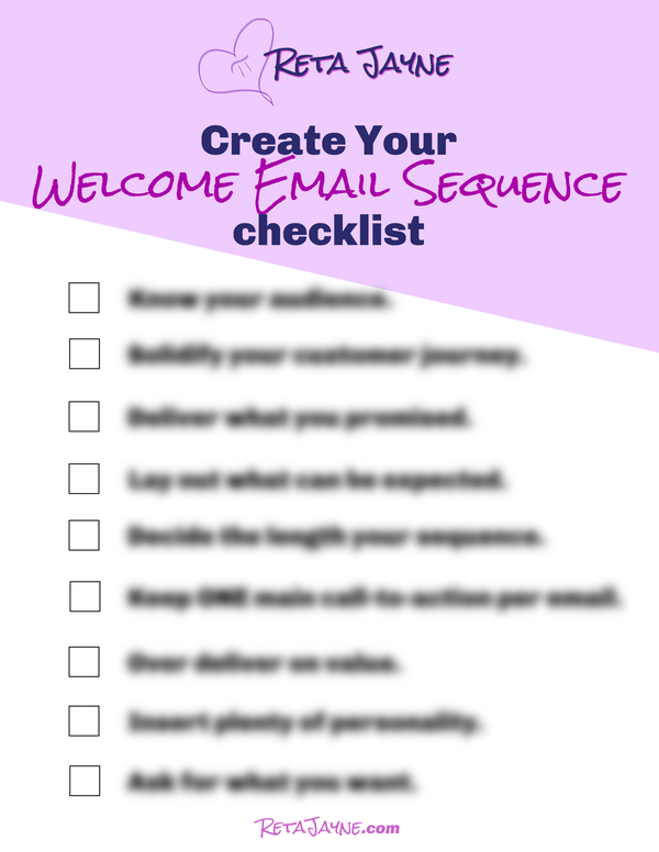 Welcome Email Sequence checklist