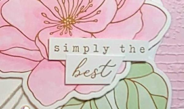 Finished handmade card from an upcoming live demonstration, created with the Simply Beautiful bundle and featuring soft pink florals, layered details, and a textured background.