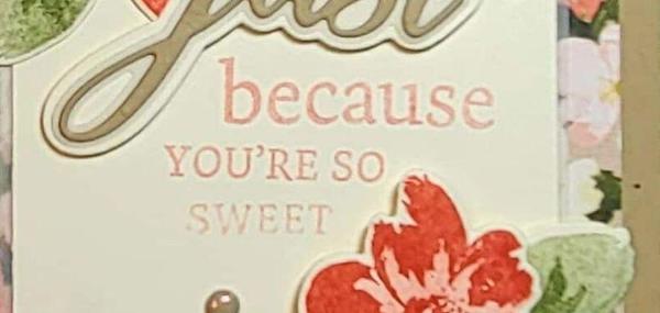 Finished handmade card from an upcoming live demonstration, created with the Simply Beautiful bundle and featuring soft pink florals, layered details, and a textured background.