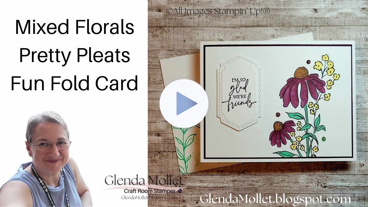 Create a Stunning Pretty Pleats Fun Fold Card with Mixed Florals Live Crafting Demo!